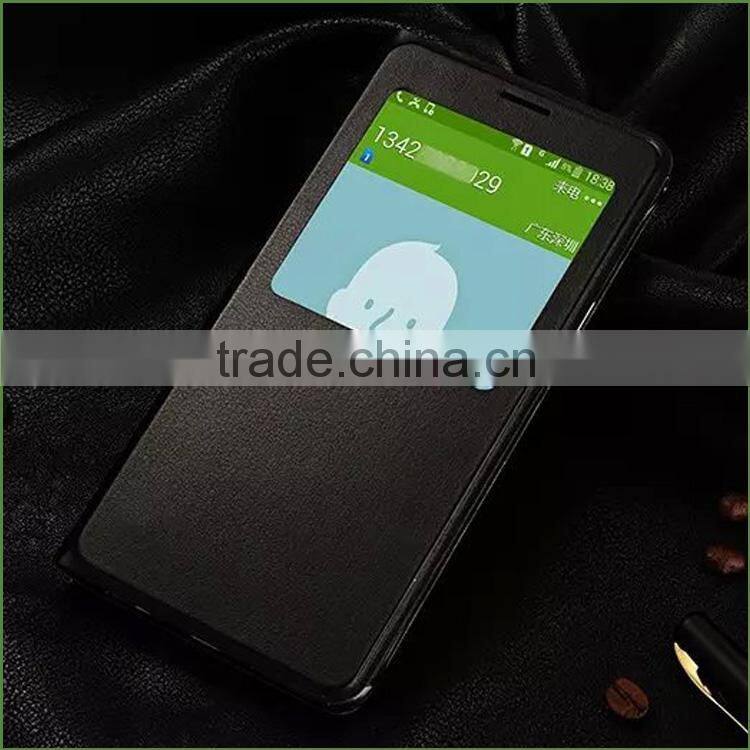 Hot Sale PU Leather Case for SAMSUNG NOTE 5 with windows , case for Samsung Galaxy note 5