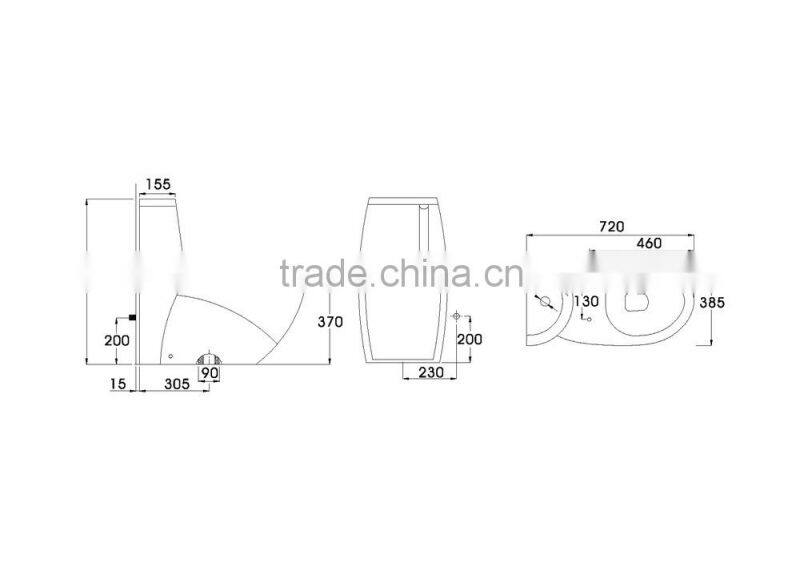 CRW HTC3606 S trap wash down dual flush one piece toilet