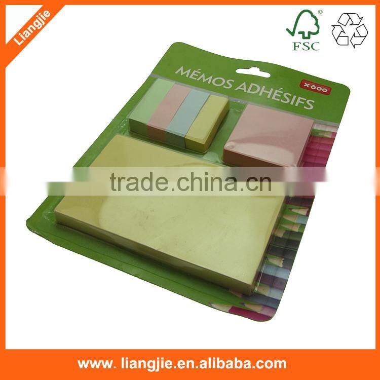 Colorful PET remover sticky notes with back board