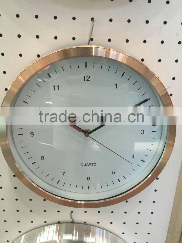 12 inch Metal Wall Clock Aluminum Clock Rose gold wall clock