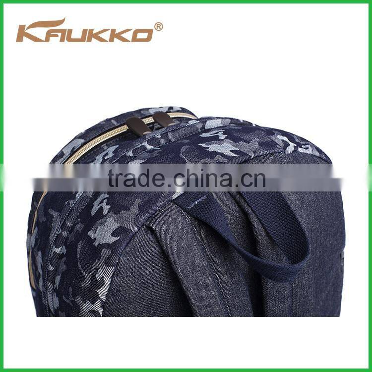 2016 High quality custom polyester camouflage blue school backpack