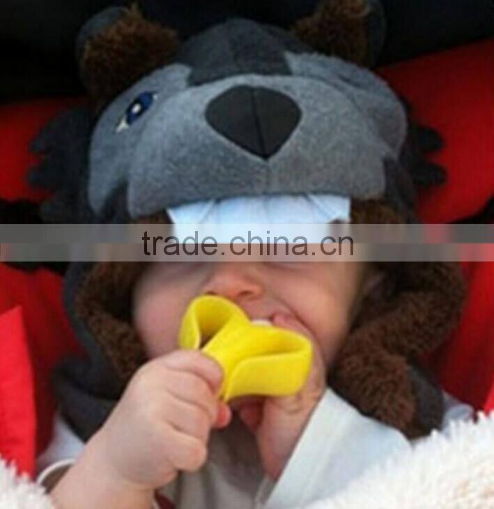 100% Food Grade BPA Free Safe Baby Toy Silicone Banana Teether Toothbrush