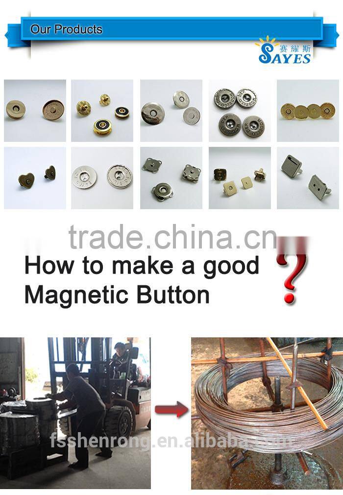 Brushed antique brass bags magnetic snap 18 mm diameter