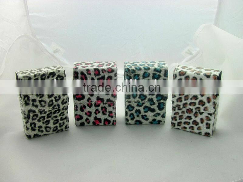 black & white stripes design print pu leather cigarette case cigarette holder leather pouch for cigarette pack