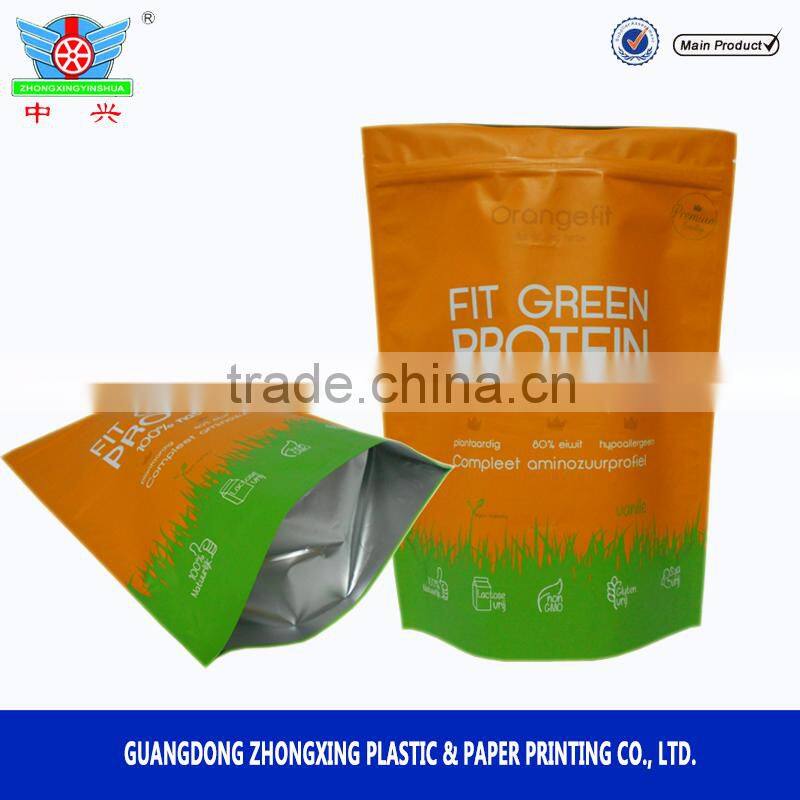 Tea bag with zipper stand up plastic packaging aluminum foil quad seal side gusset pouch