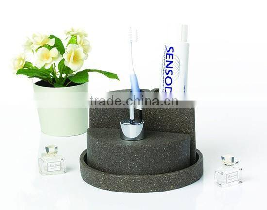 Top Grade Chrismas High Quality factory Cheap handmade Eco-friendly decorative polystone Brown bathroom accessories sets