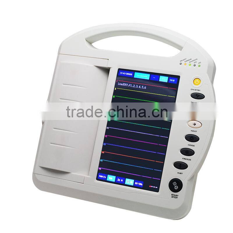 EKG-1212A Portable 12 Channel 10 inch TFT LCD Touch Screen Digital Electrocardiograph ECG Machine