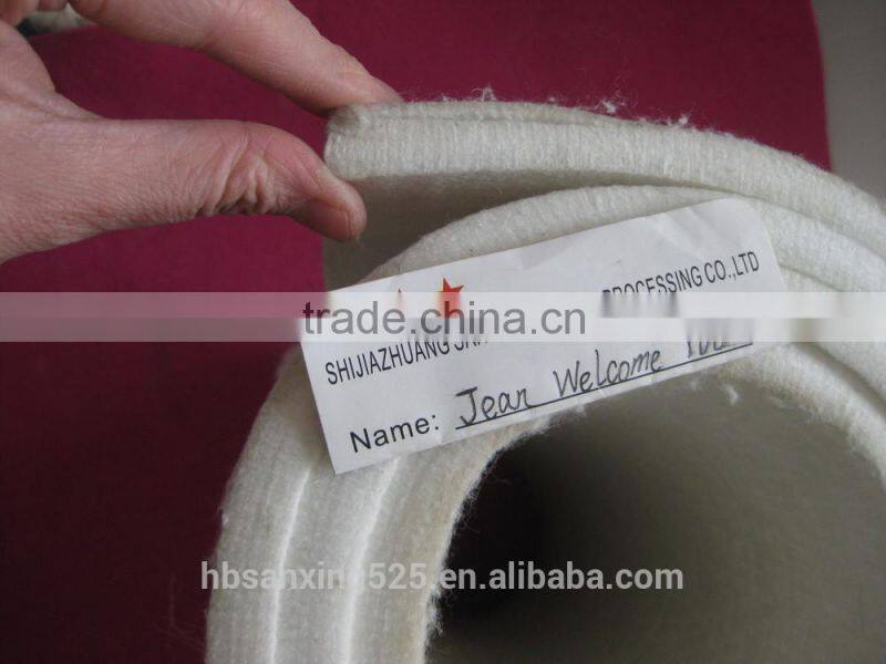 Industrial wool felt 1500GSM thickness 1-15MM white color