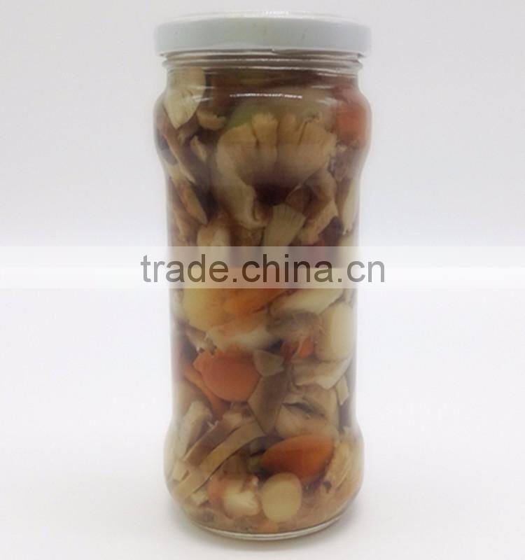 Canned whole mushroom in mason jar