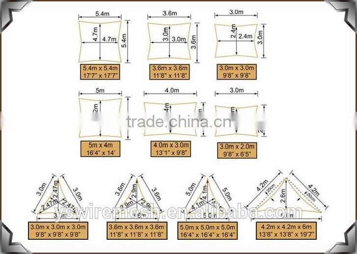 Car park waterproof sun shade sail/ shading net/ sunshade net