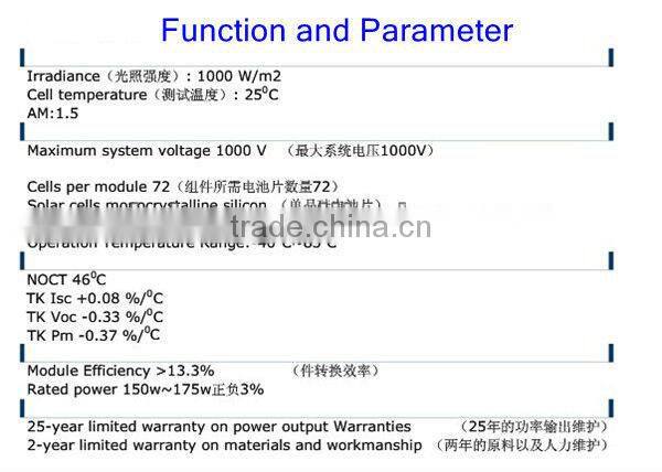 3- 200 Watt solar cell panels, monocrystalline solar panel, price per watt solar panels