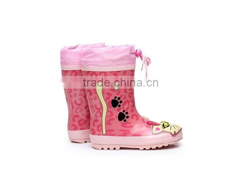 custom made boys and girls children cute rubber rain boots with cuff