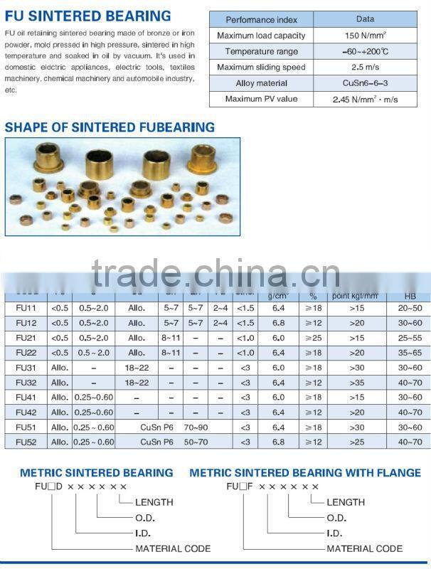 Oilless sintered iron bush,Oilless slide CU663 bronze copper brass bushings,Fan motor flange bush