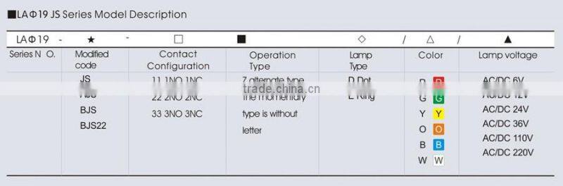 LA19-ASJ-11D-IP67-S B 24V medical treatment elevator equipment micro switch waterproof Metal push button