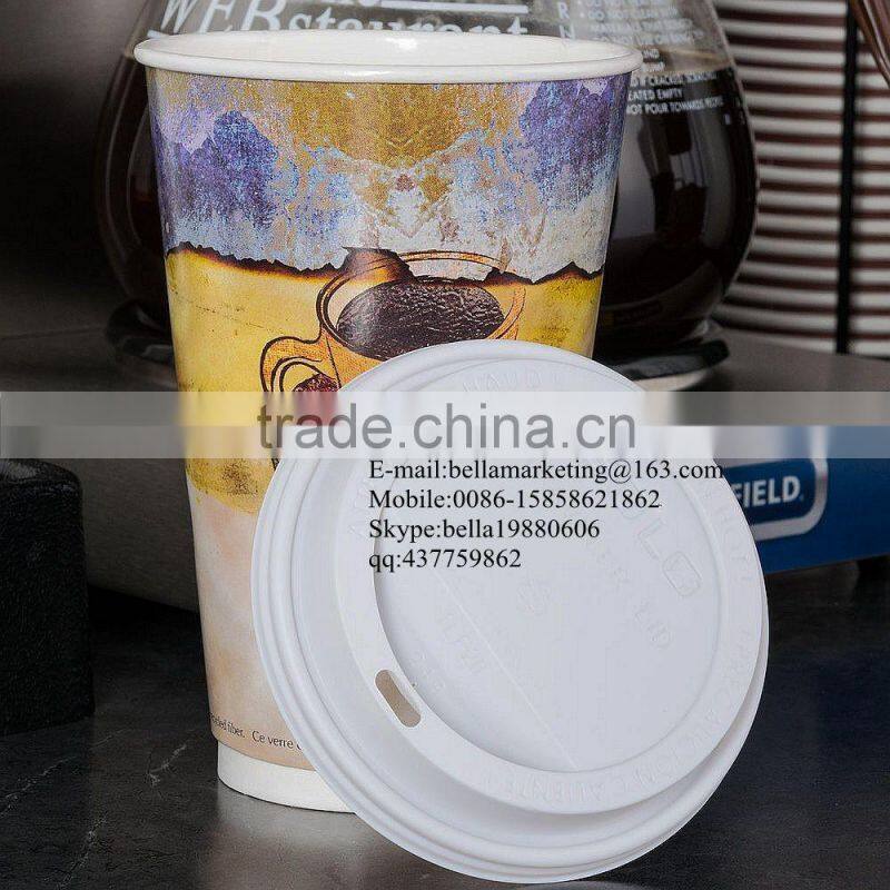 wholesale disposable plastic flat lid, white hot paper cup travel lid for 20 oz. cups