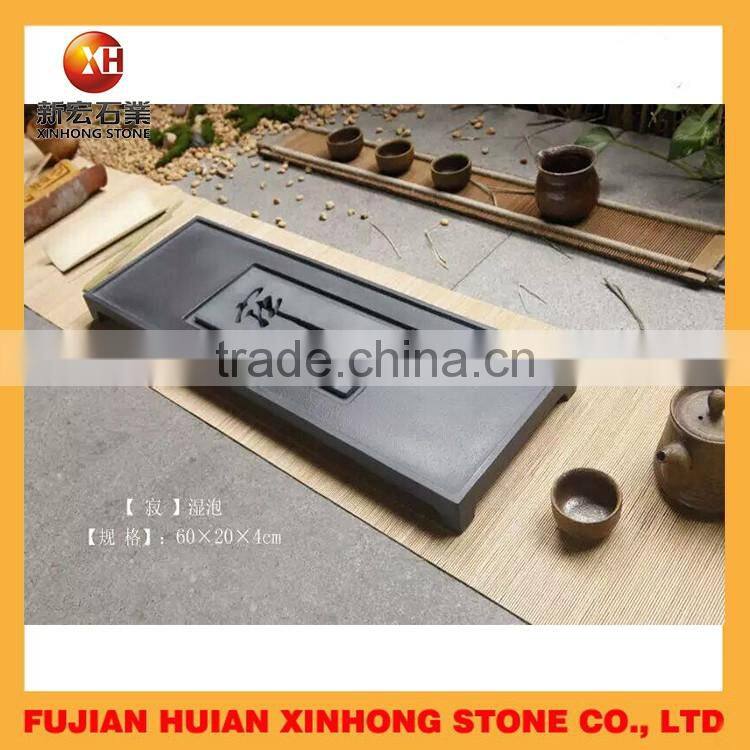 black natuaral slate tea serving tray with competitive price