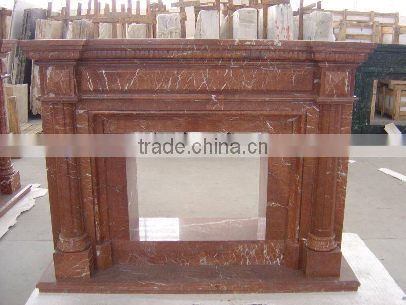 Rojo Alicante marble fireplace