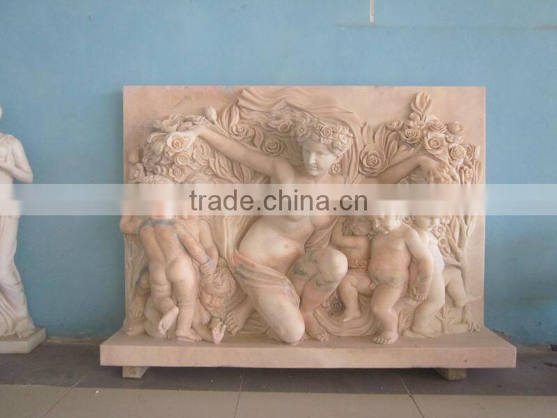 Indoor Marble Statue of Mother and Children