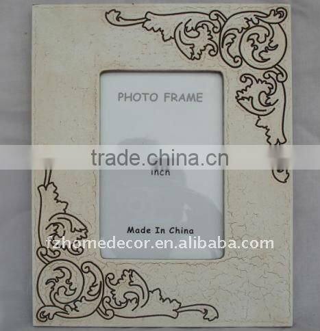 antique wooden engraved photo frame, timeworn wooden carved picture frame