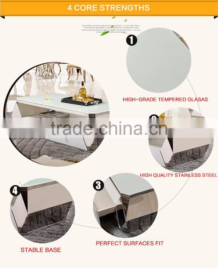 C371 Home Furniture Wooden White Coffee Table with Storage