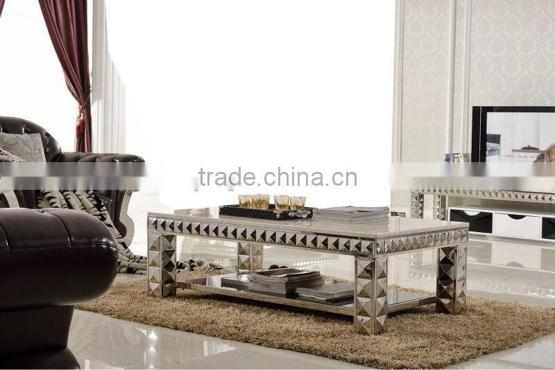 Stainless steel home furniture marble top coffee table C378