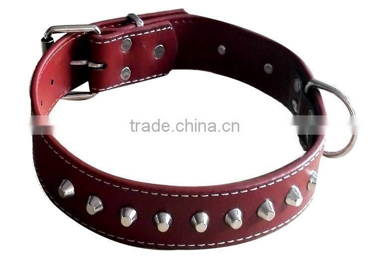CY114 Wholesale PU Lady Dog Collar Comfort Leather Single Row Rivets Collar Alloy Spikes Gentle rivet Dog Collar