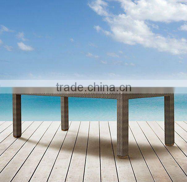 2017 Trade Assurance New Spring Coming outdoor pe flat rattan simple design cheap dining table