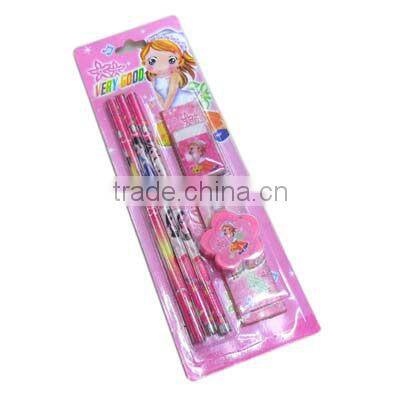 Back to school stationery set /Stationery sets for kids/mickey hello kitty Kawaii Pencil+rubber+ruler Stationery