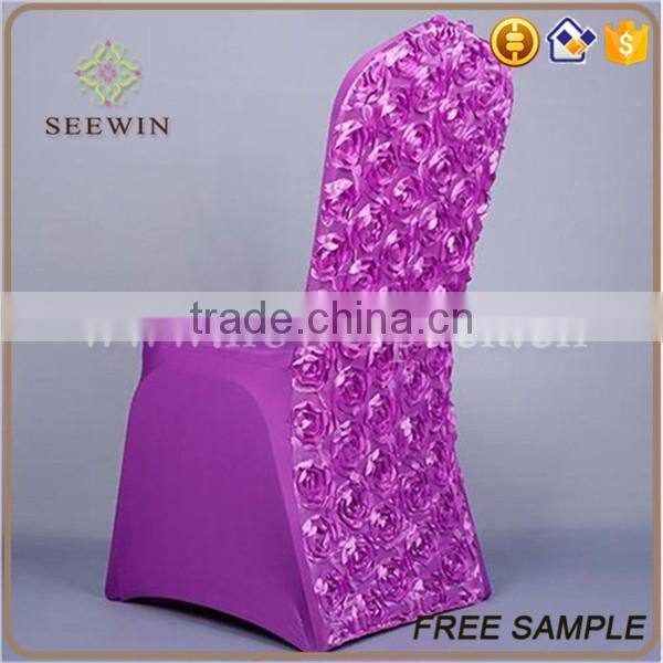 Hotsale rosette christmas chair cover for wedding /banquet