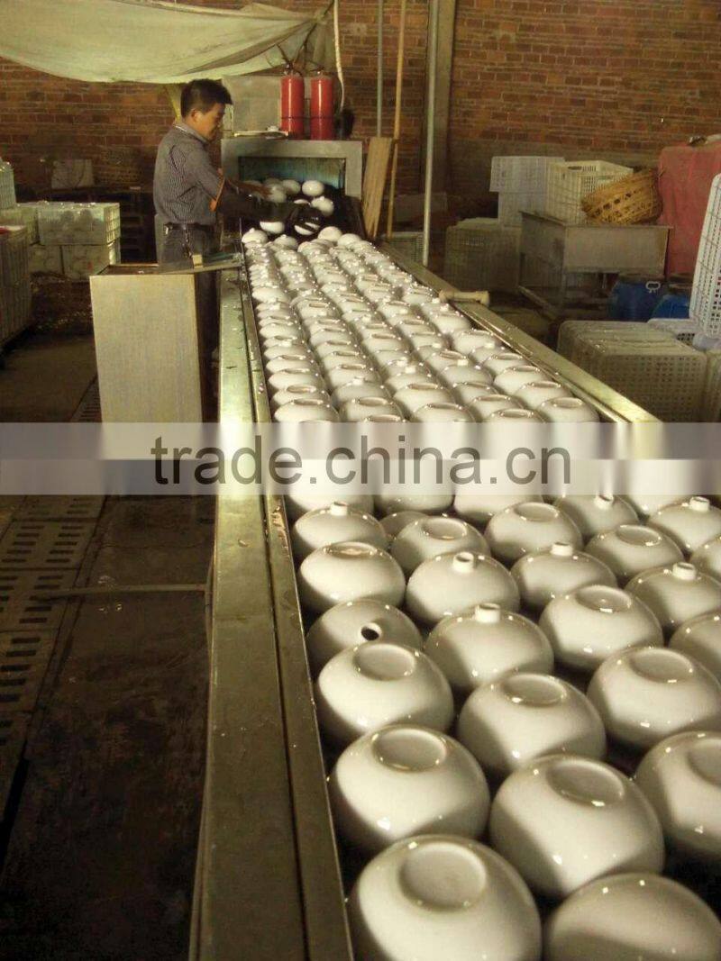 3pcs stock blue glaze ceramic cake fruit plate with metal stand