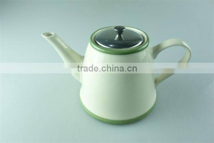 Color glazed ceramic teapot yellow teapot with cheap price for wholesale