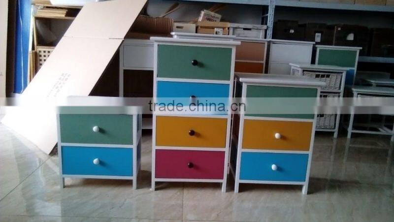 UEnjoy Shabby Chic Pair of Bedside Table Unit Wooden Cabinet 2 Drawers Nightstand Bedroom