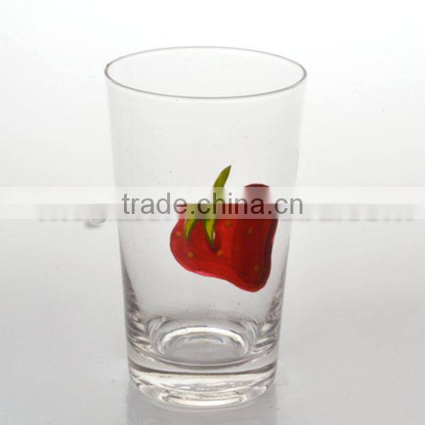 Fruit decorated drinking glass tumblers