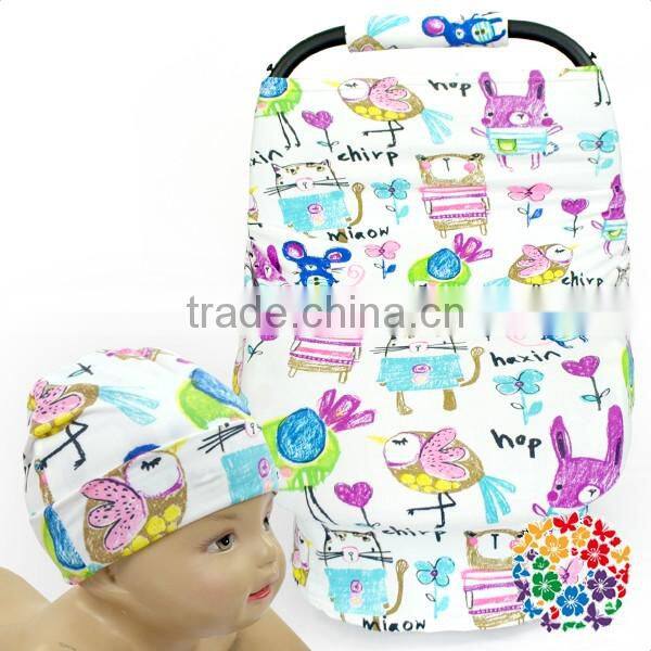 Elastic Baby Car Seat Cover Stripe Nursing Cover OEM Service Shopping Cart Cover