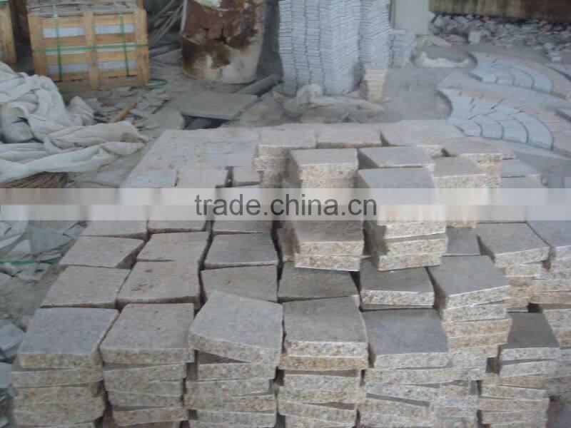 Fan Shape Granite Paving Stone Mixed Color Driveway Paving Stone