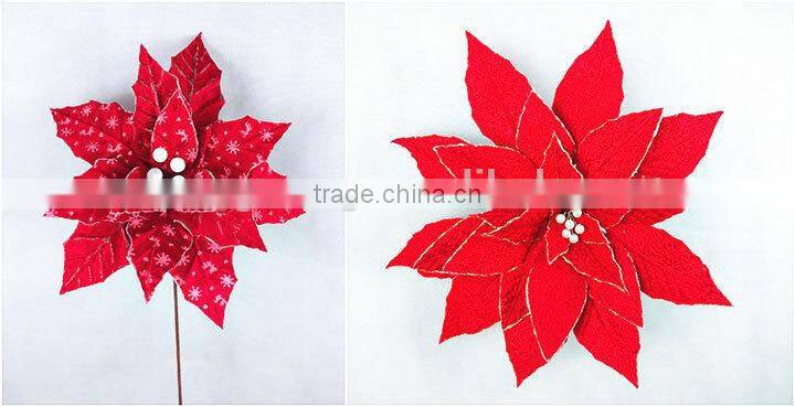 2015 hot sale decorative nature linen giant artificial christmas flowers with letters
