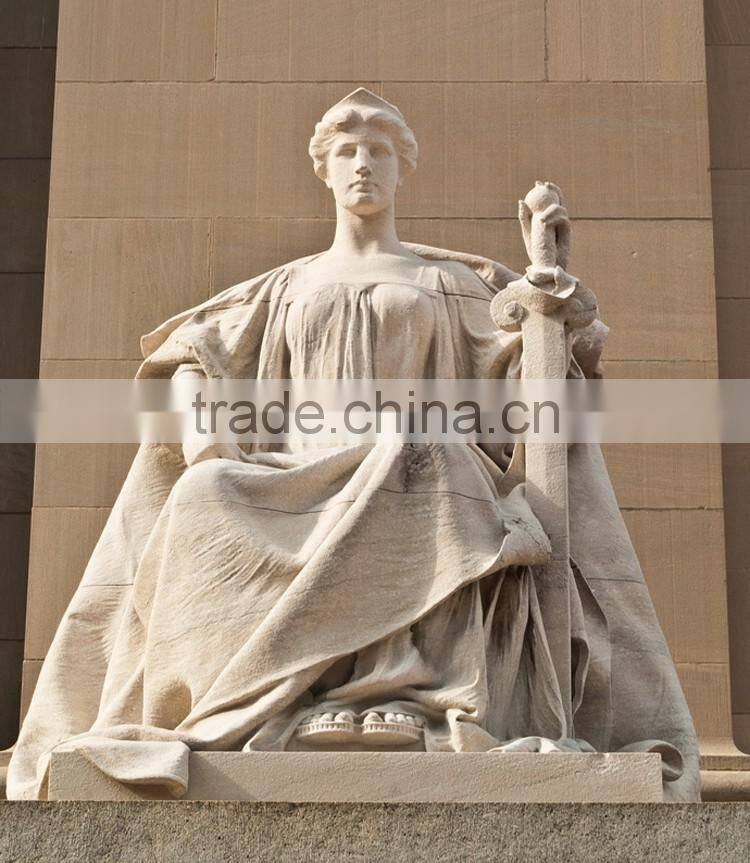 outdoor garden decoration stone carving marble justice statue
