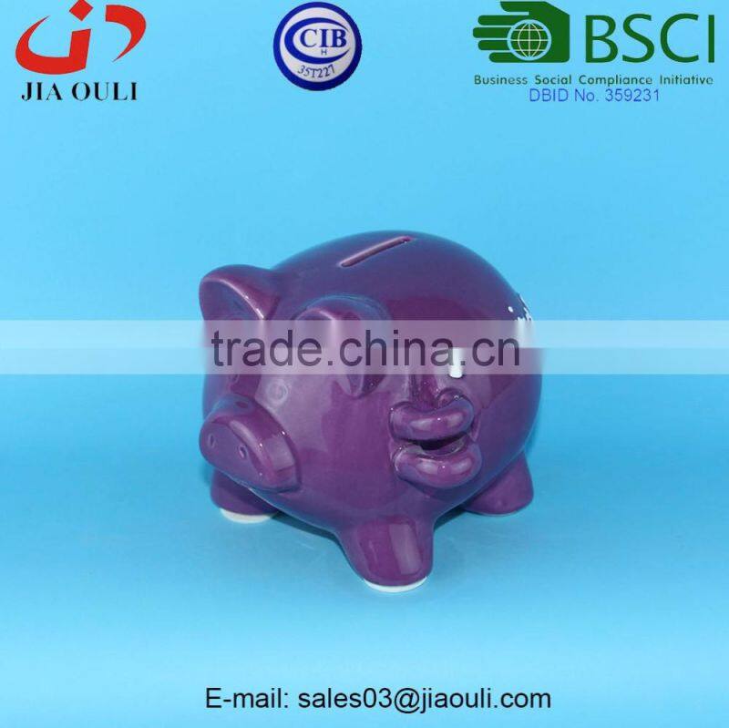 BSCI Audit Factory decorative ceramic Snail Coin Bank, kids gifts money box