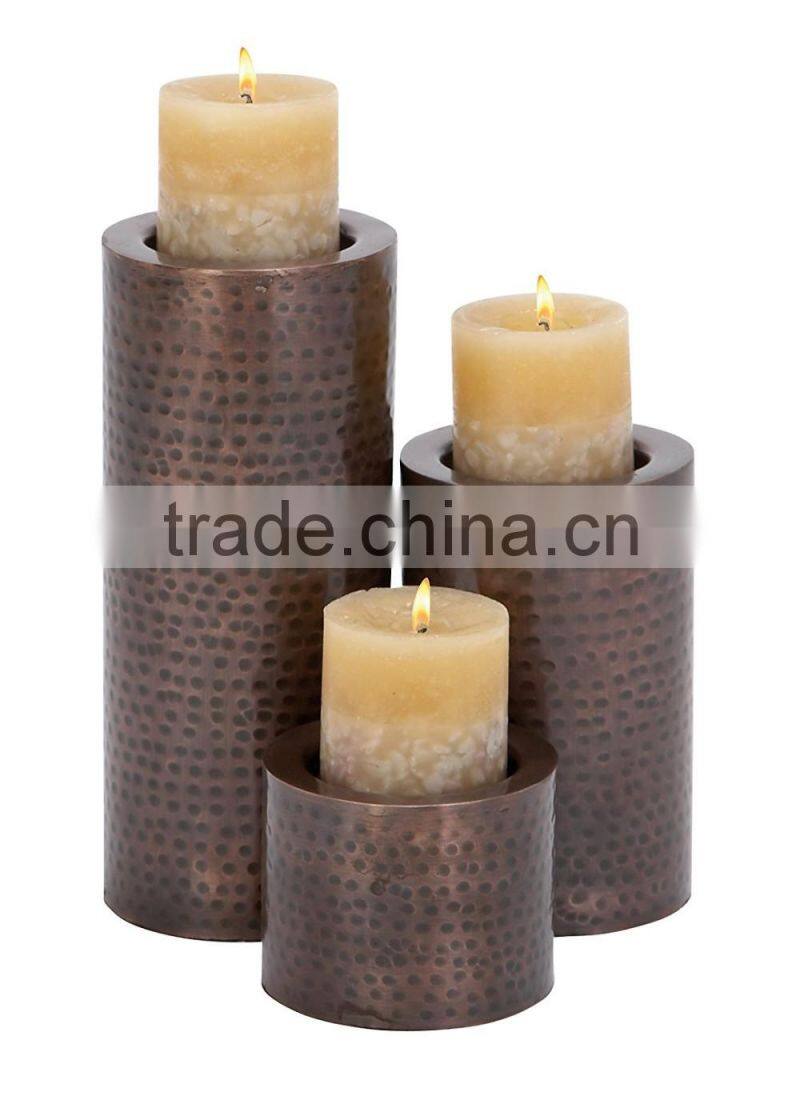 Set of 3 Metal Candle Holder, 11 by 7 by 4-Inch