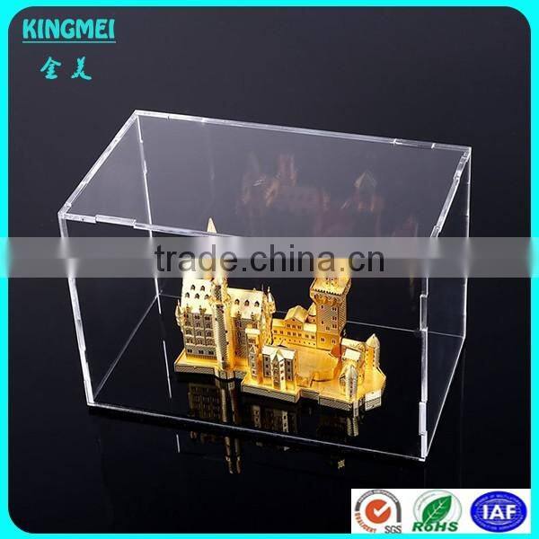 fashion elegant design clear counter top acrylic toy display case with cover