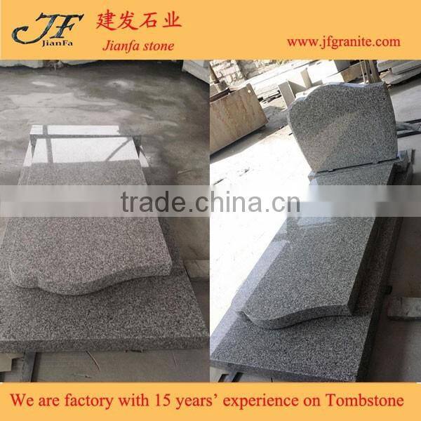Grey Granite Wave Cover Plate Poland Style Tombstone & Monument