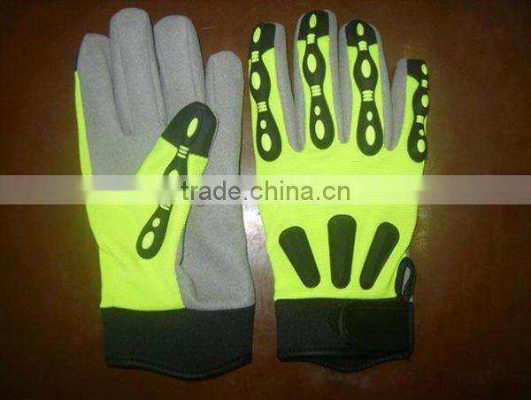 Reflective Leather Safety Police Gloves ZMR665