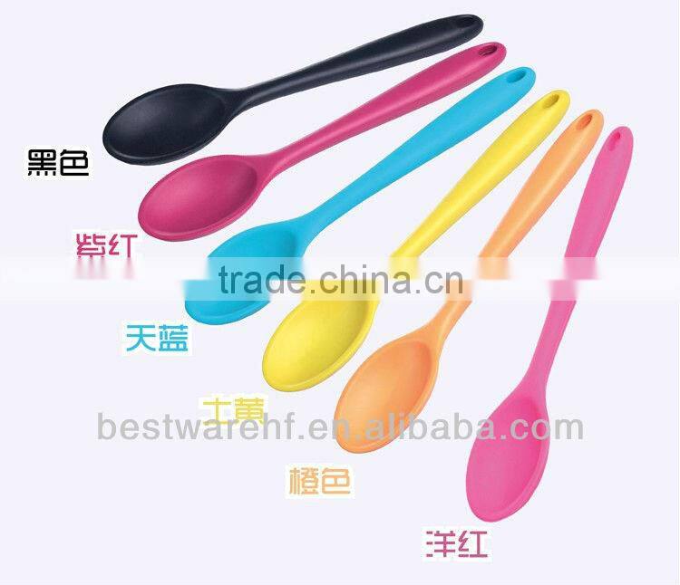 silicone spoon with stainless steel handle