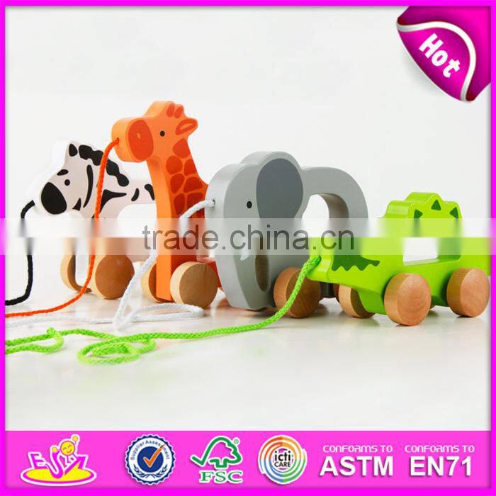 2015 Lovely wooden pull toy for kids,Best seller Children pull line toy,High quality Baby wooden toy pull and push toy W05B084