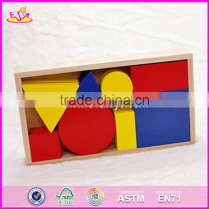 2017 New design 48 pieces toddlers educational geometry wooden pattern block puzzles W13A107