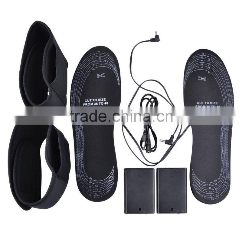 Thermal rechargable heated insoles fit any sizes of shoes
