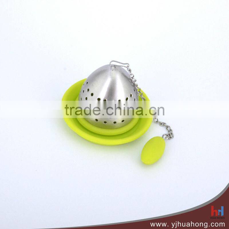 Food Grade Colorful Stainless Steel&Silicone Leaf Tea Infuser