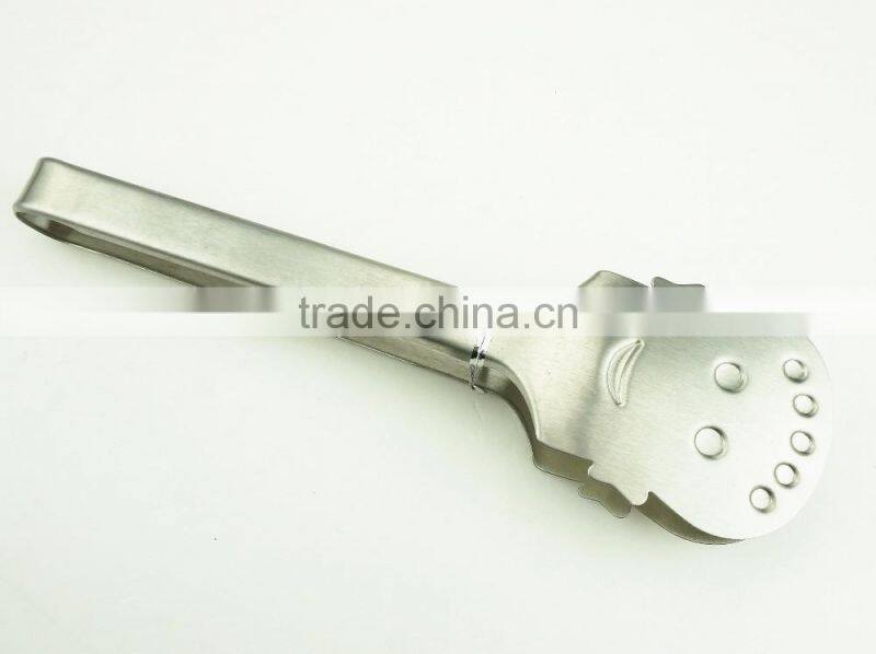 39003 Smile Face Stainless Steel Kitchen Tongs BBQ Grill Food salad Tongs Ice Tongs