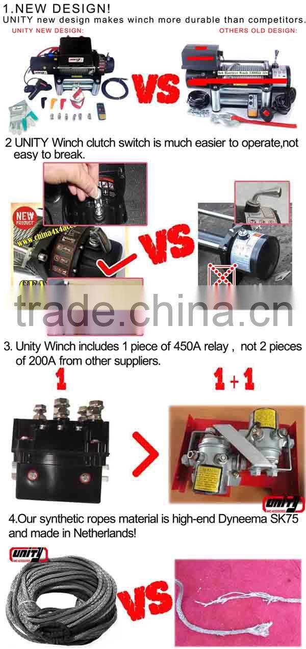 9500lbs CE approved Car wireless remote control mini 12v electric winch