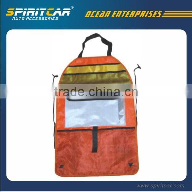 Orange 420D Oxford Material Back Seat Car Organizer with Multi-function